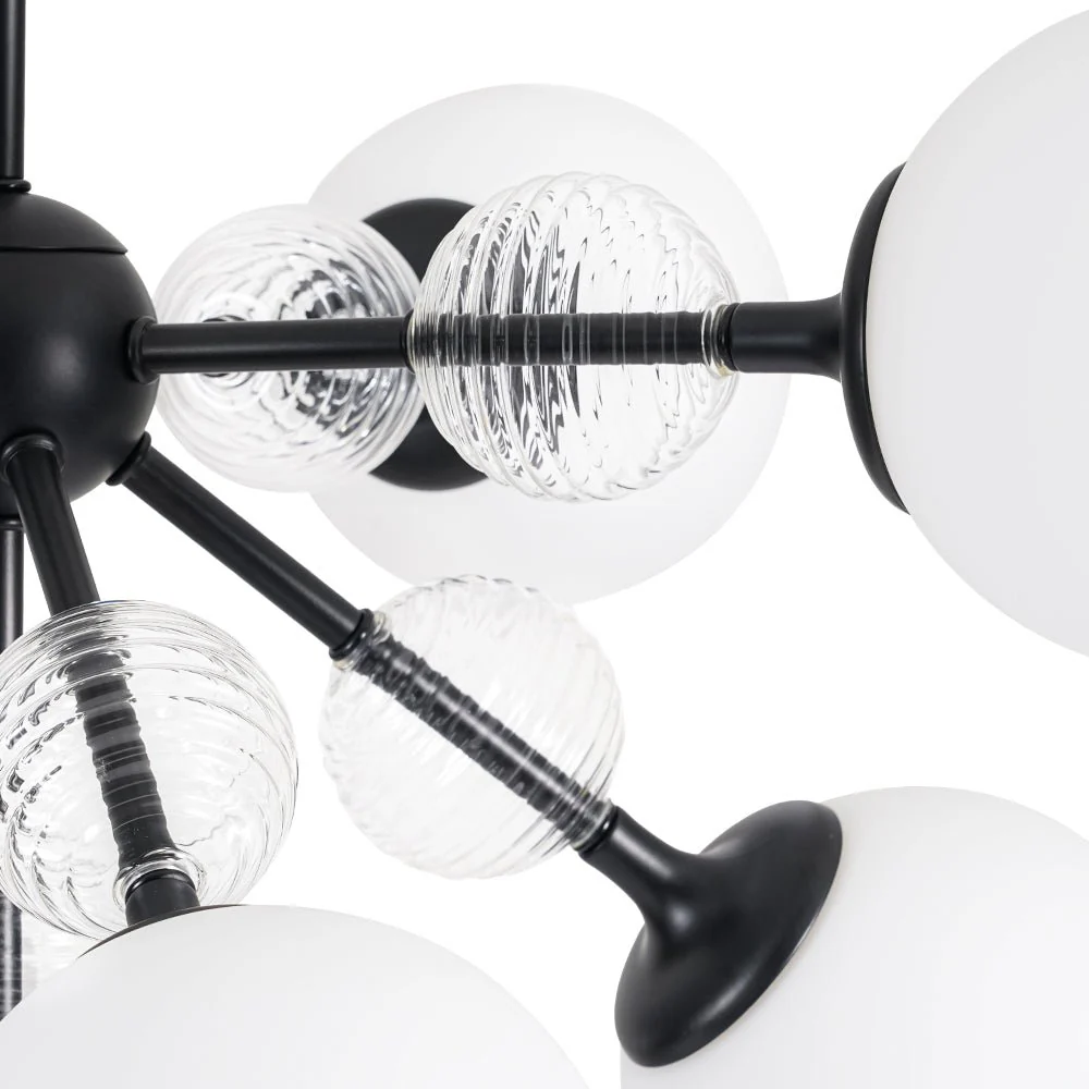 9-Light Tiered Sputnik Glass Globe Bubble Chandelier - Image 27