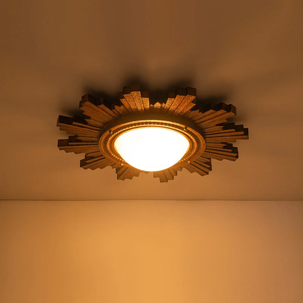 Antique Apollo Sunburst Sculpture Flush Mount / Wall Light - Image 13
