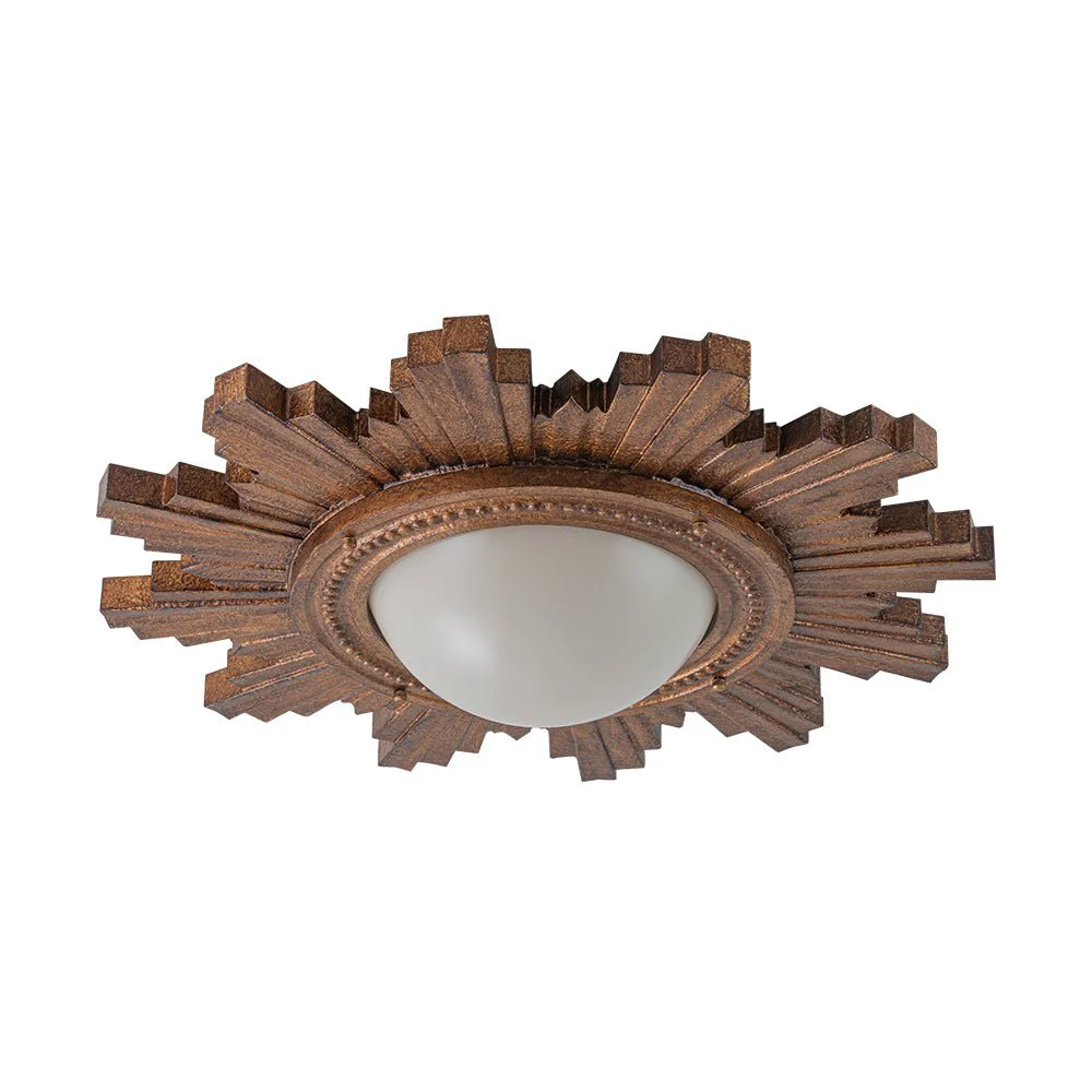 Antique Apollo Sunburst Sculpture Flush Mount / Wall Light - Image 6