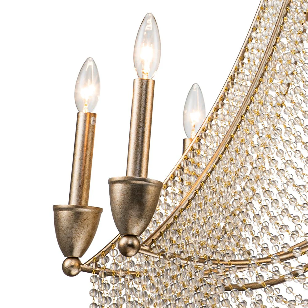 Antique Candle Style Crystal Bead Empire Chandelier - Image 12