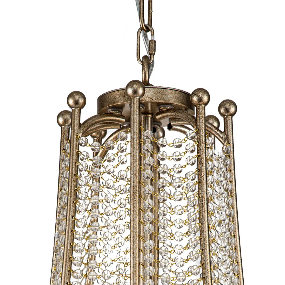 Antique Candle Style Crystal Bead Empire Chandelier - Image 13
