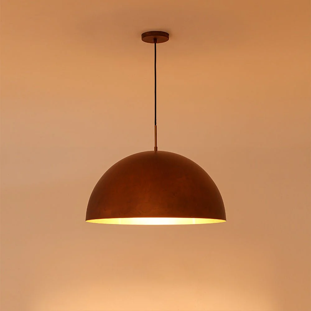 Antique Copper Style Iron Oversized Dome Pendant Light - Image 13