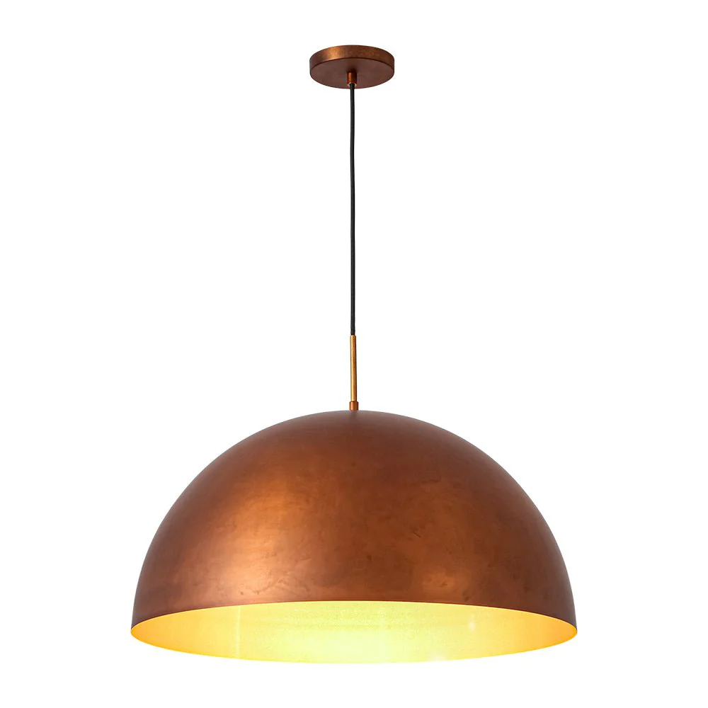 Antique Copper Style Iron Oversized Dome Pendant Light - Image 3