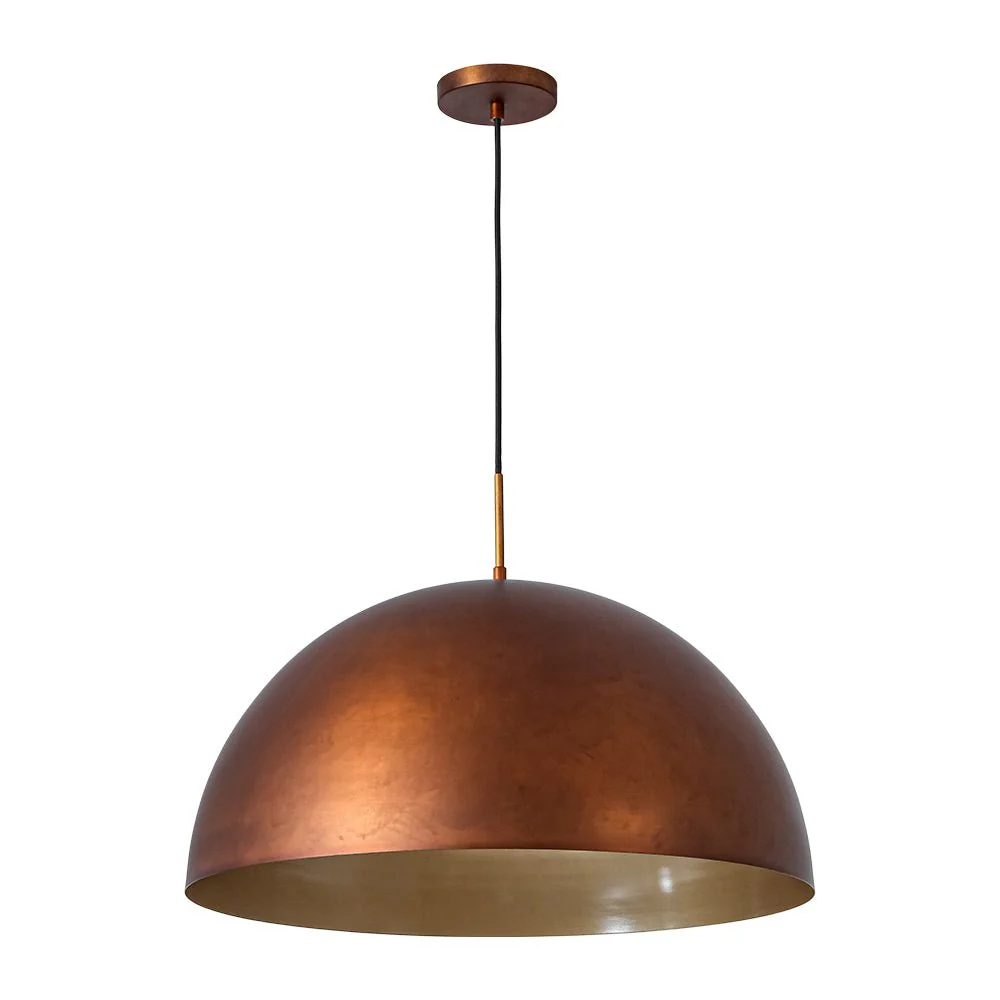 Antique Copper Style Iron Oversized Dome Pendant Light - Image 4