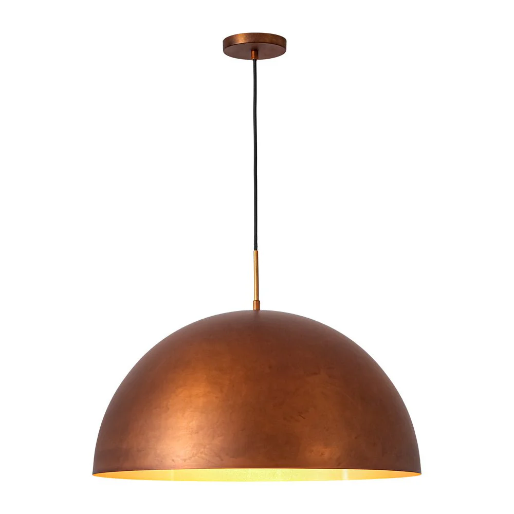 Antique Copper Style Iron Oversized Dome Pendant Light - Image 5