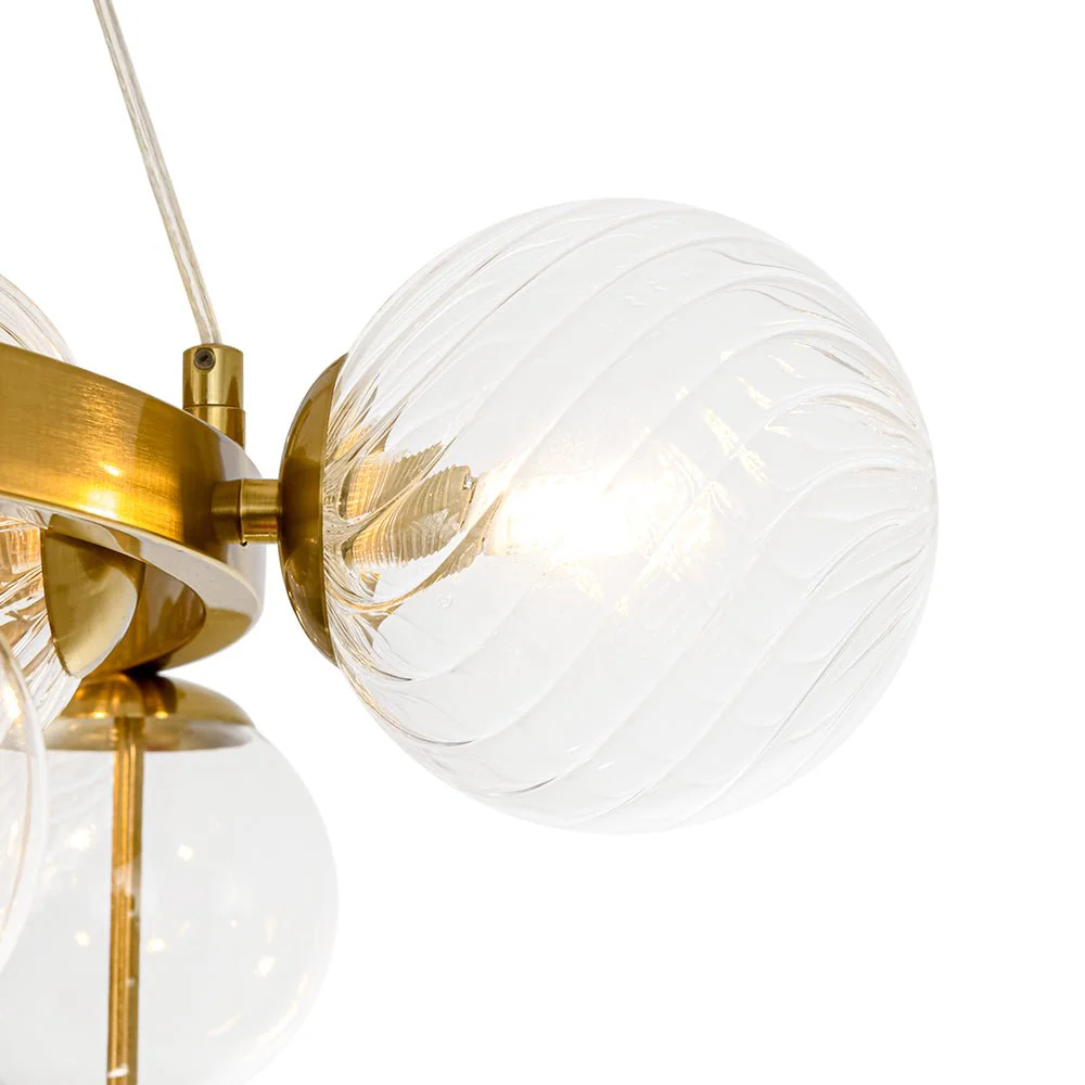 Art Deco 10-Light Glass Globe Bubble Circle Chandelier - Image 14