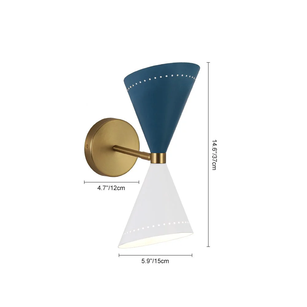 Art Deco 2-Light Up Down Dual Cone Wall Sconce - Image 12