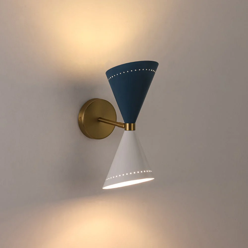 Art Deco 2-Light Up Down Dual Cone Wall Sconce - Image 13