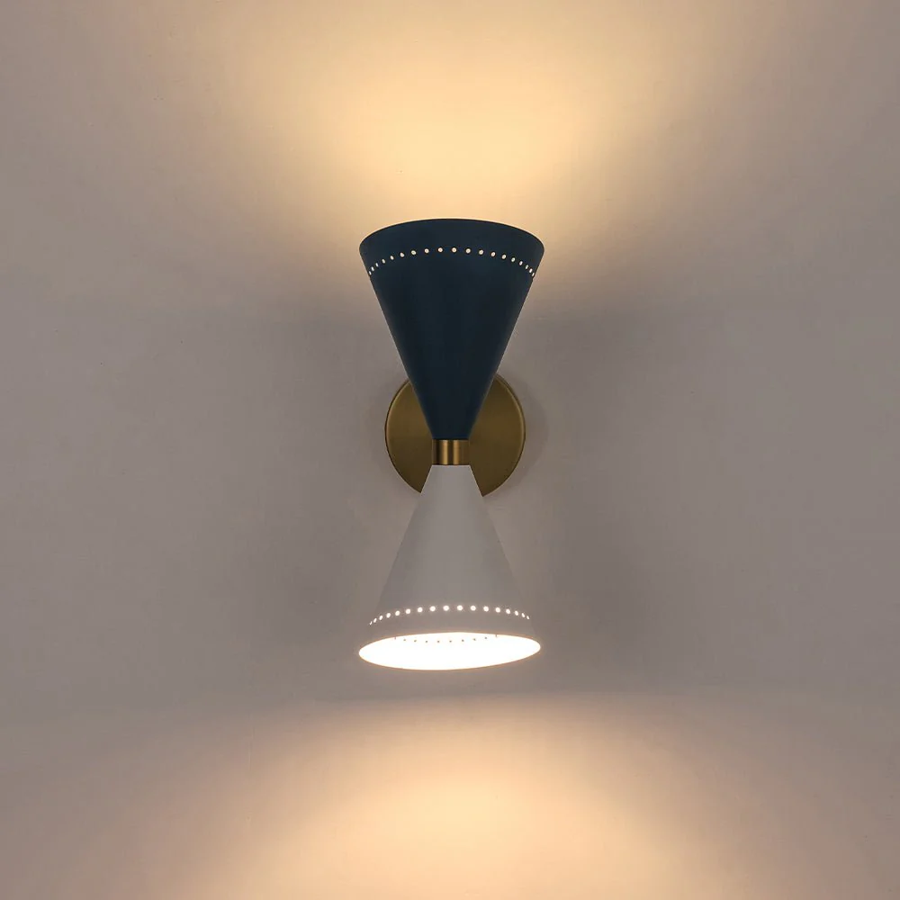 Art Deco 2-Light Up Down Dual Cone Wall Sconce - Image 14