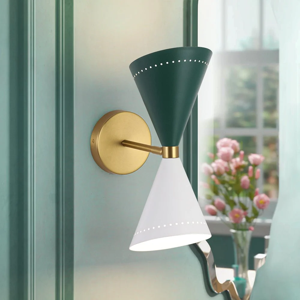 Art Deco 2-Light Up Down Dual Cone Wall Sconce - Image 3