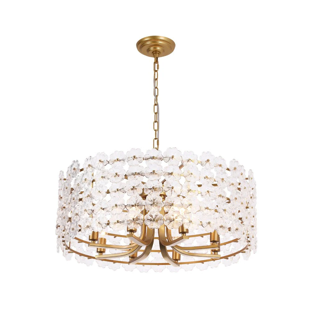 Art Deco Blossom Floral Cage Drum Lantern Pendant Light - Image 10