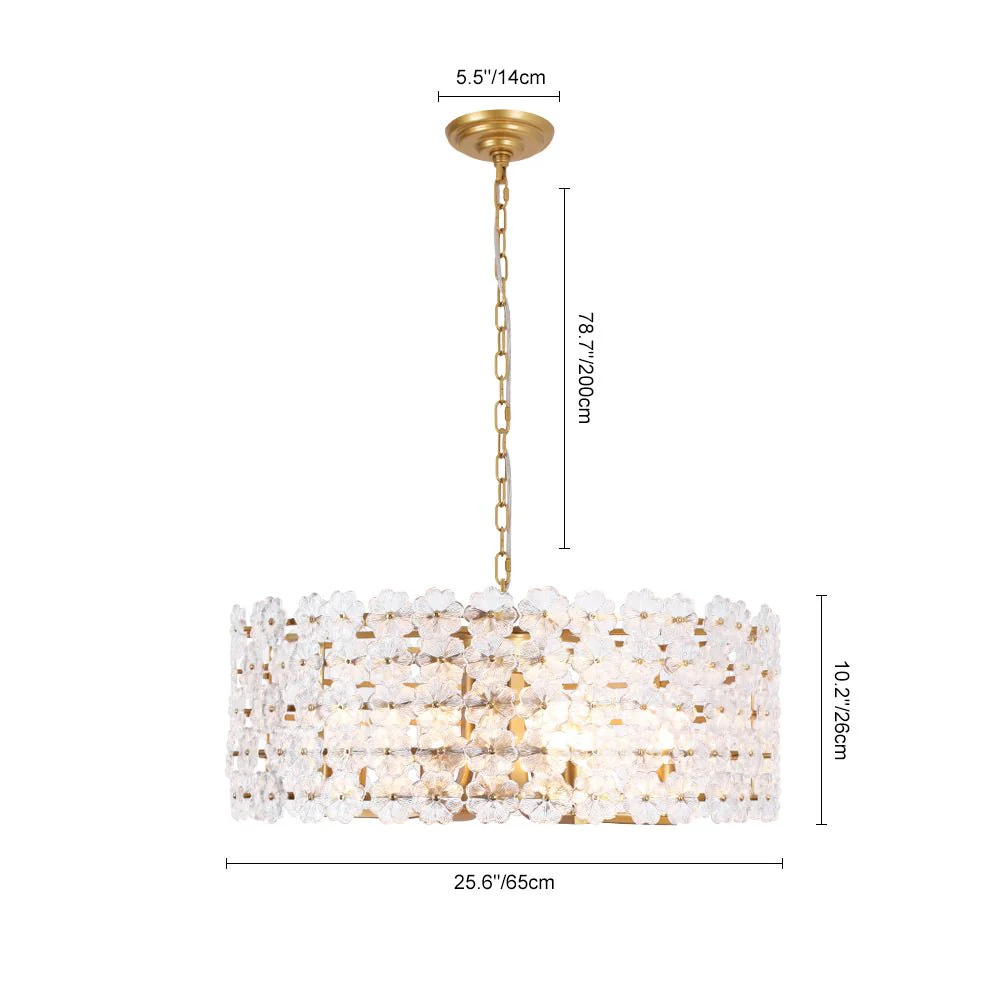 Art Deco Blossom Floral Cage Drum Lantern Pendant Light - Image 11