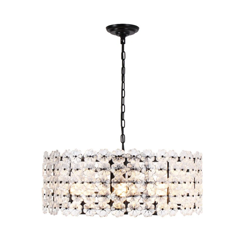 Art Deco Blossom Floral Cage Drum Lantern Pendant Light - Image 19