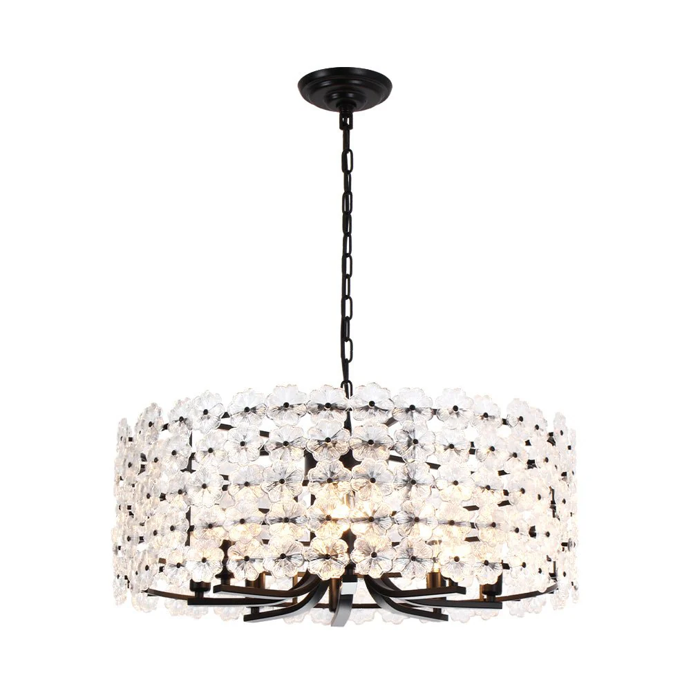 Art Deco Blossom Floral Cage Drum Lantern Pendant Light - Image 21