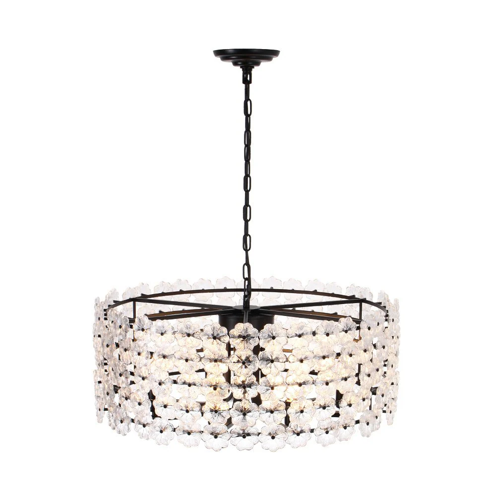 Art Deco Blossom Floral Cage Drum Lantern Pendant Light - Image 22