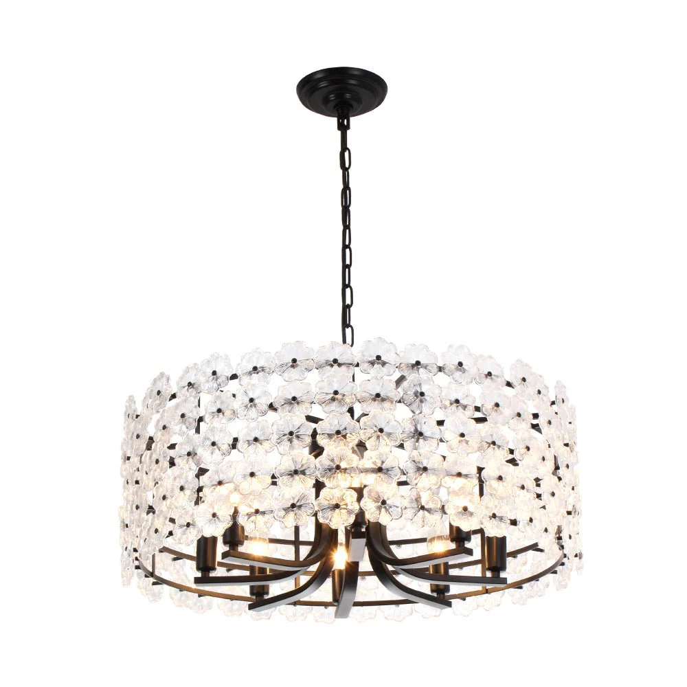 Art Deco Blossom Floral Cage Drum Lantern Pendant Light - Image 23