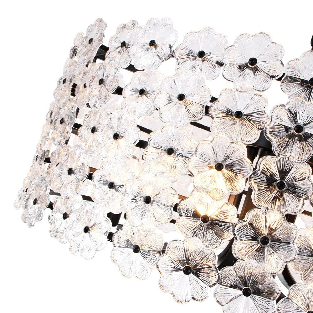 Art Deco Blossom Floral Cage Drum Lantern Pendant Light - Image 26