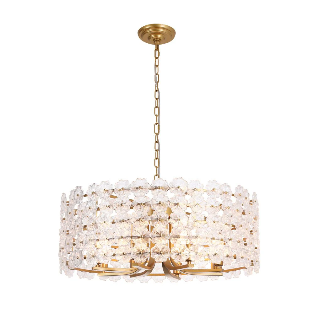 Art Deco Blossom Floral Cage Drum Lantern Pendant Light - Image 6
