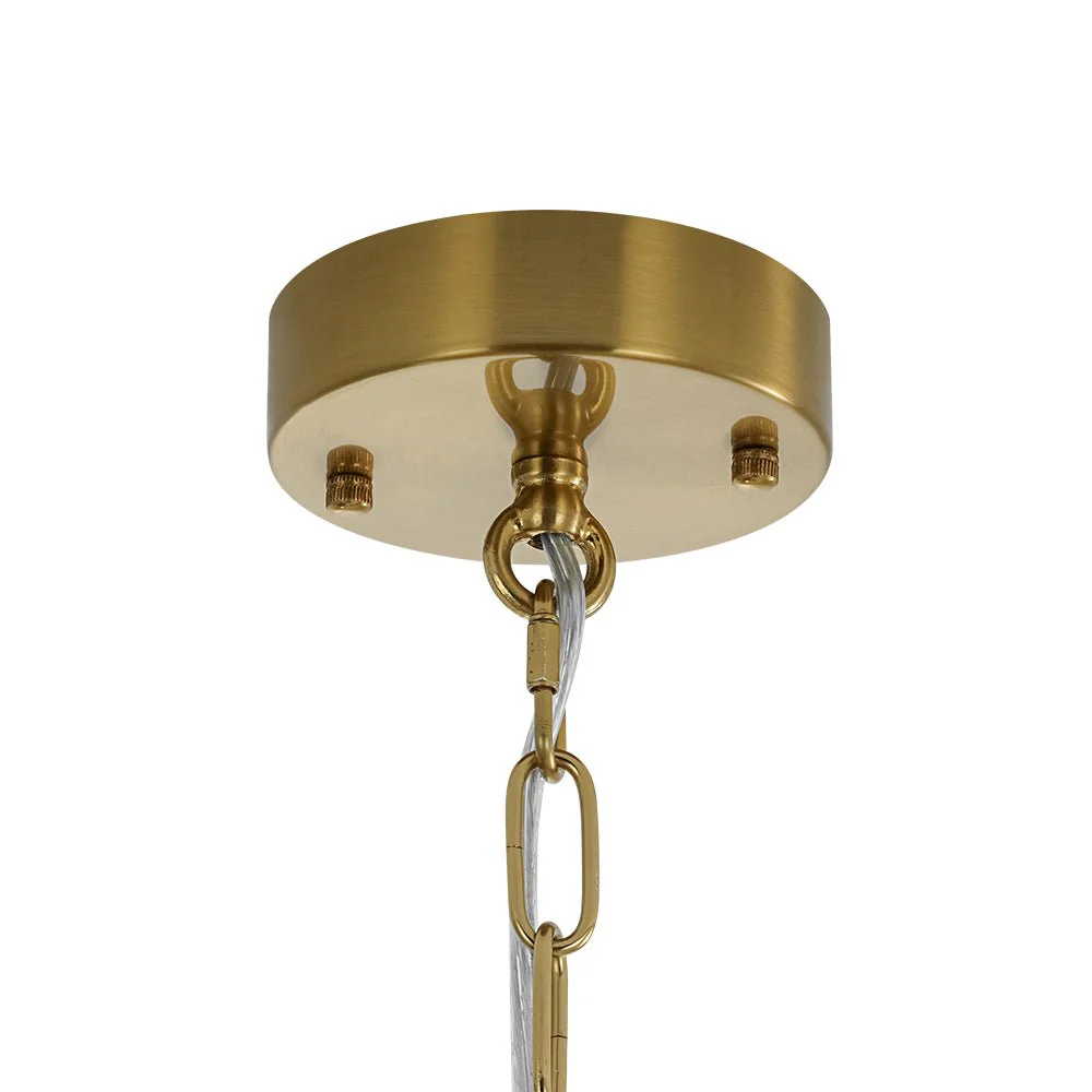 Art Deco Brass Tiered Clear Glass Jellyfish Style Chandelier - Image 15