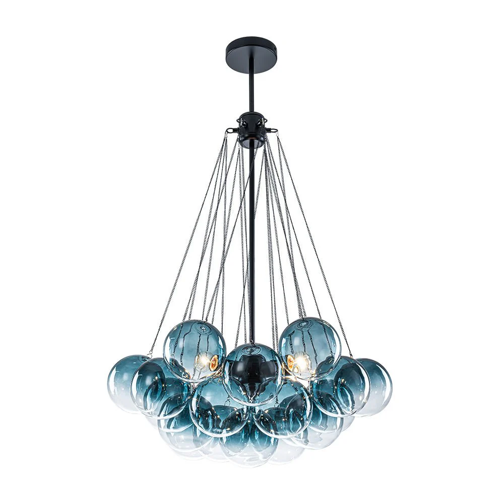 Art Deco Color Cluster Glass Globe Bubble Chandelier - Image 10