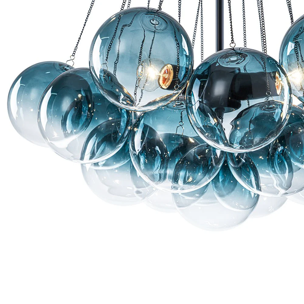 Art Deco Color Cluster Glass Globe Bubble Chandelier - Image 13