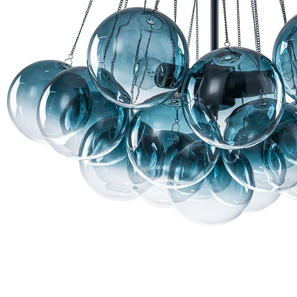 Art Deco Color Cluster Glass Globe Bubble Chandelier - Image 14
