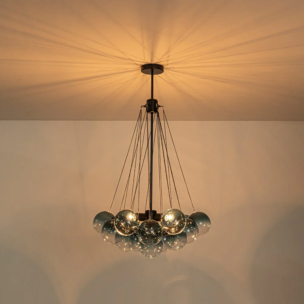 Art Deco Color Cluster Glass Globe Bubble Chandelier - Image 16