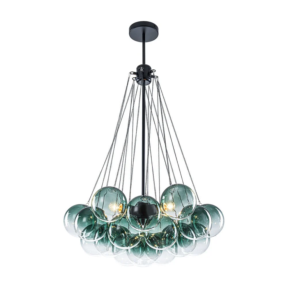 Art Deco Color Cluster Glass Globe Bubble Chandelier - Image 17