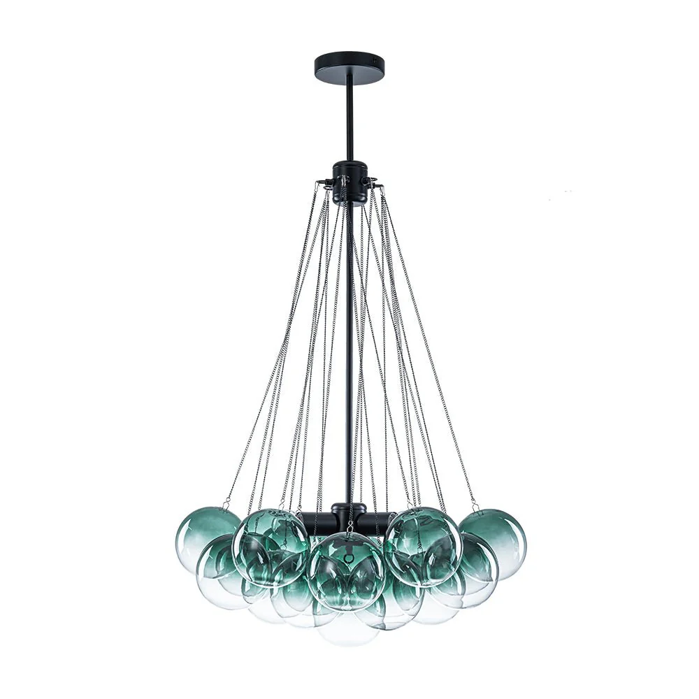 Art Deco Color Cluster Glass Globe Bubble Chandelier - Image 18