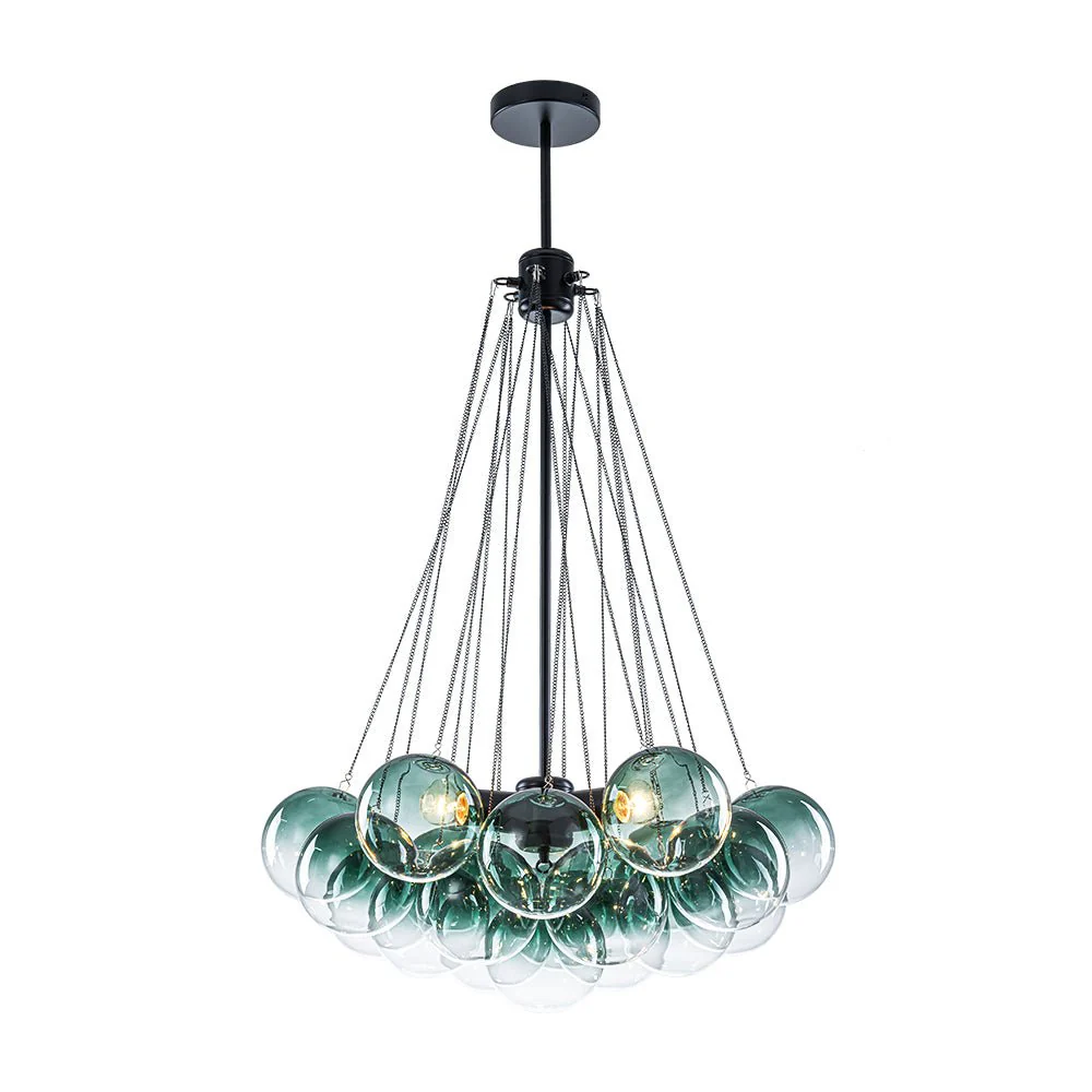 Art Deco Color Cluster Glass Globe Bubble Chandelier - Image 19