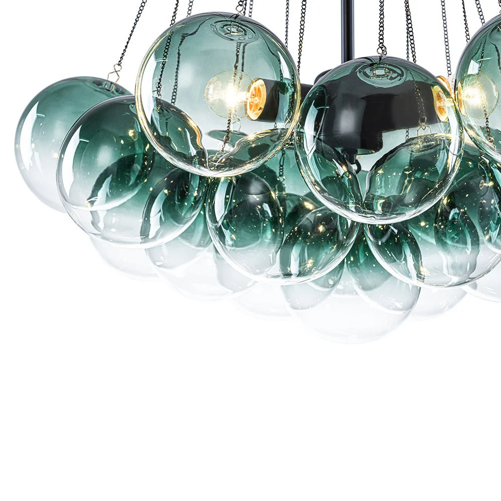 Art Deco Color Cluster Glass Globe Bubble Chandelier - Image 20