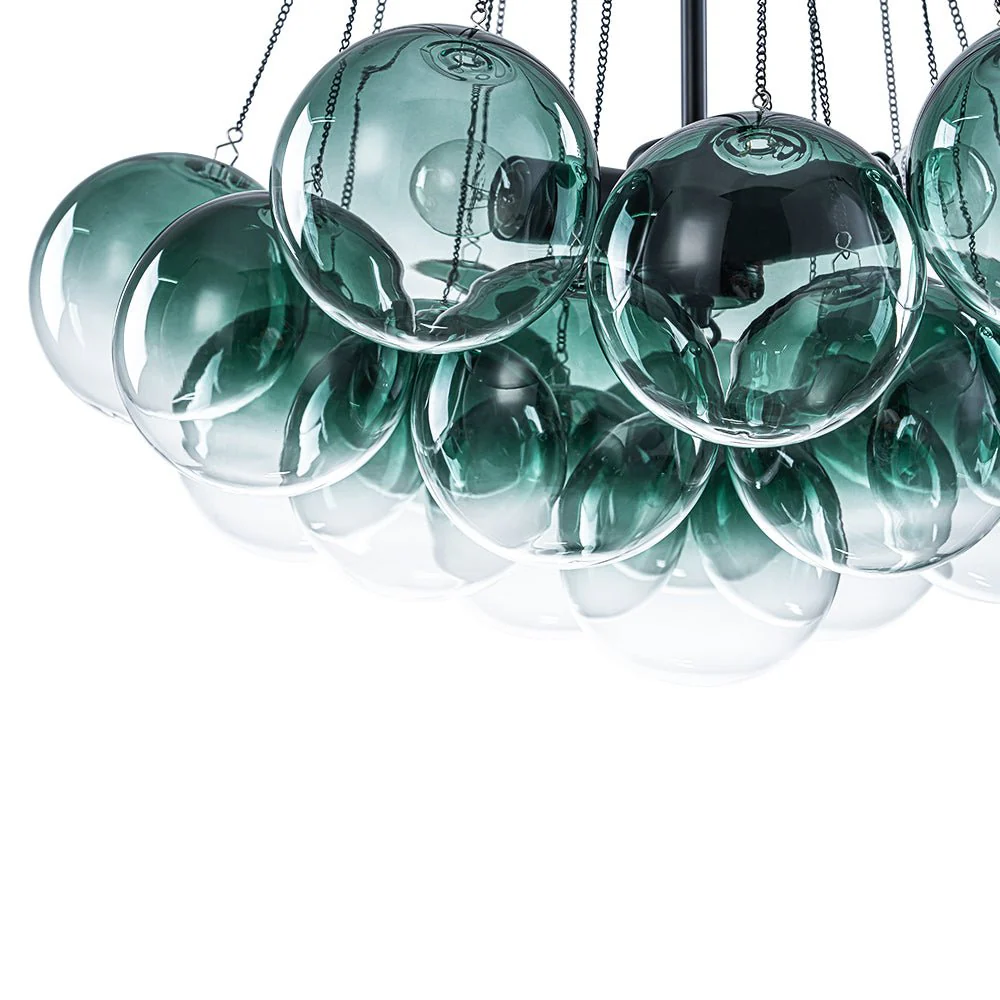 Art Deco Color Cluster Glass Globe Bubble Chandelier - Image 21
