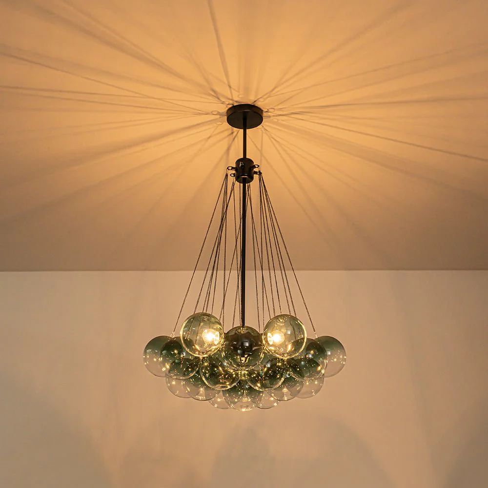 Art Deco Color Cluster Glass Globe Bubble Chandelier - Image 22
