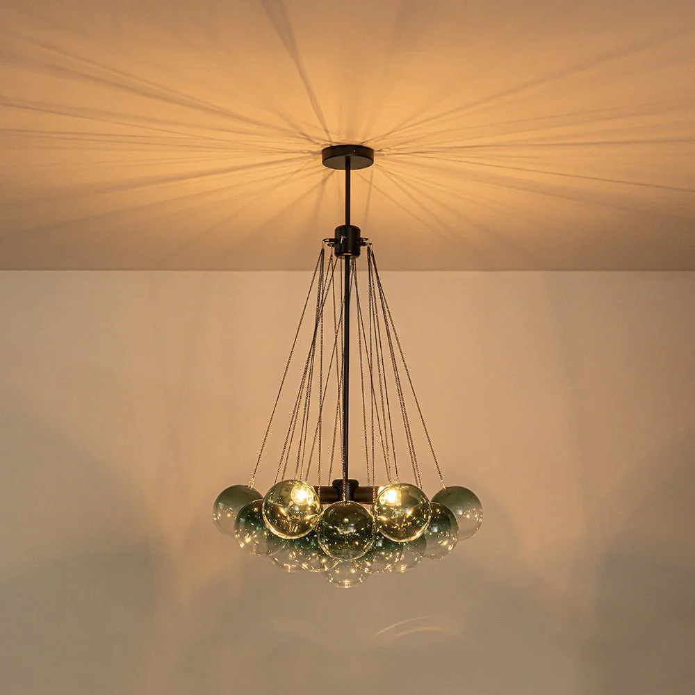 Art Deco Color Cluster Glass Globe Bubble Chandelier - Image 23