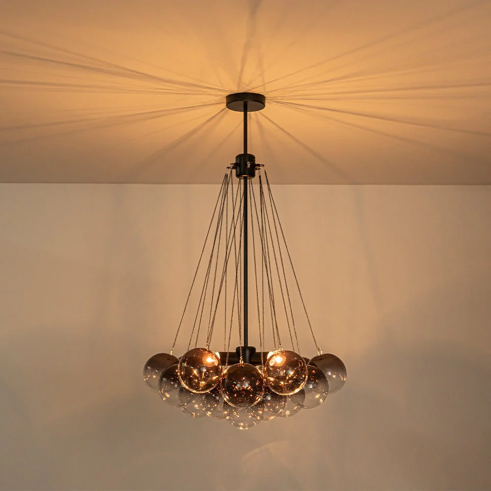 Art Deco Color Cluster Glass Globe Bubble Chandelier - Image 28