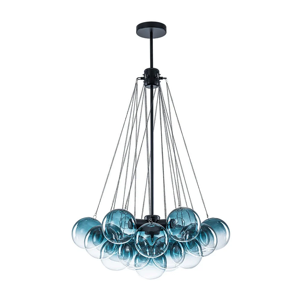 Art Deco Color Cluster Glass Globe Bubble Chandelier - Image 9
