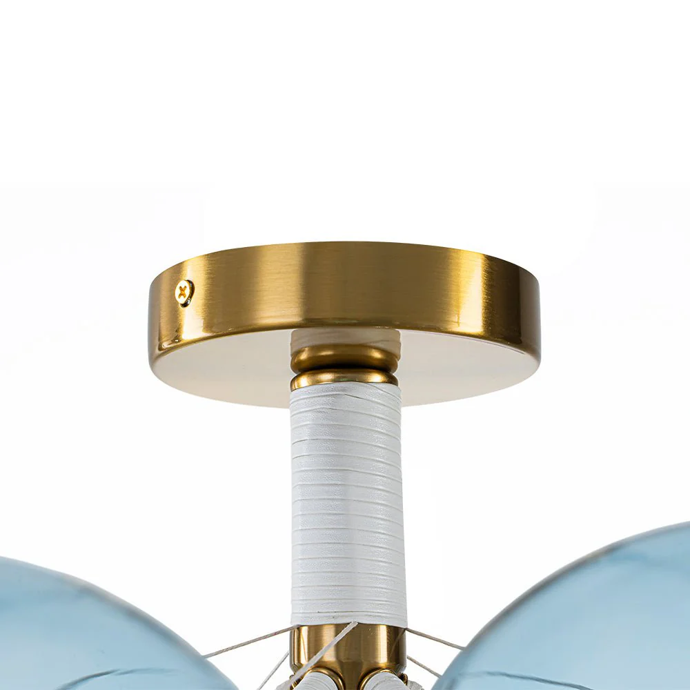 Art Deco Colorful Glass Cluster Bubble Semi Flush Chandelier - Image 14