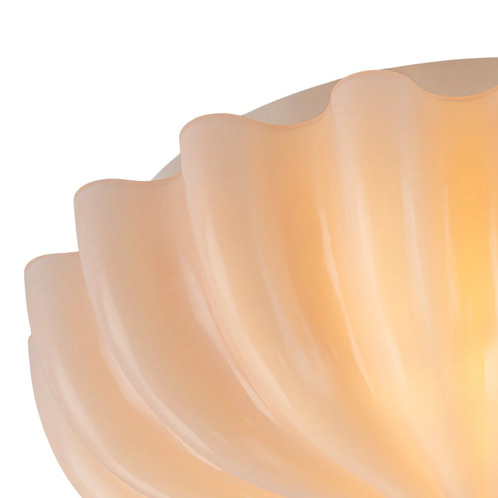 Art Deco Pleated Flower Shine Glass Semi Flush Mount - Image 11