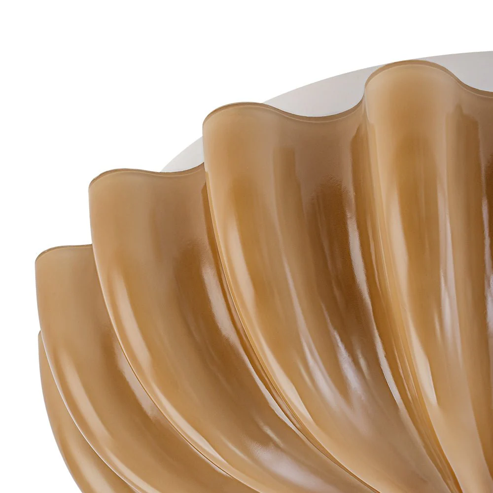 Art Deco Pleated Flower Shine Glass Semi Flush Mount - Image 24