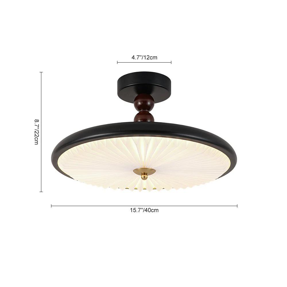 Art Deco Pleated Shade Round Dimmable LED Ceiling Light - Image 14