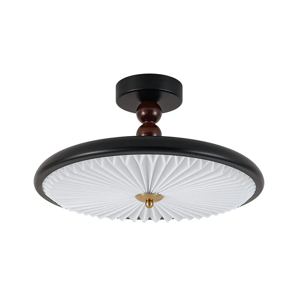 Art Deco Pleated Shade Round Dimmable LED Ceiling Light - Image 4