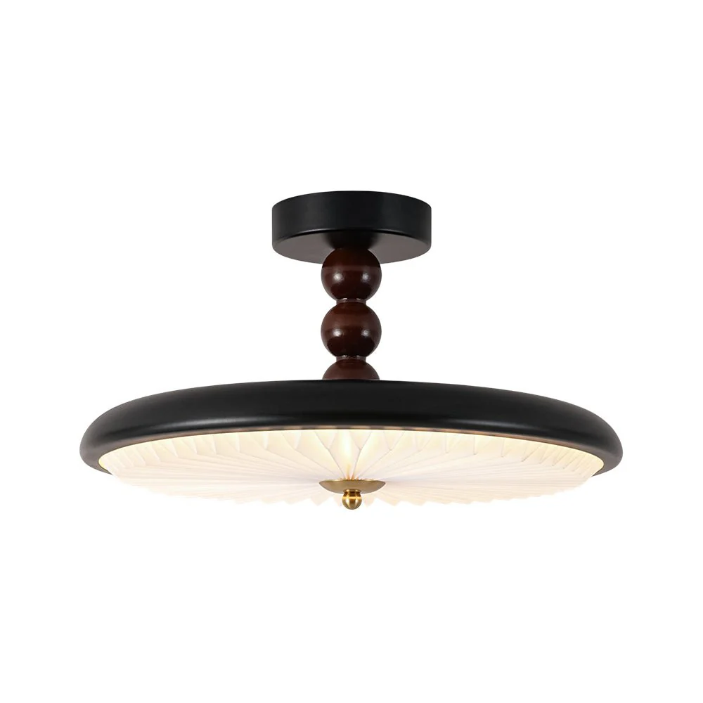Art Deco Pleated Shade Round Dimmable LED Ceiling Light - Image 5