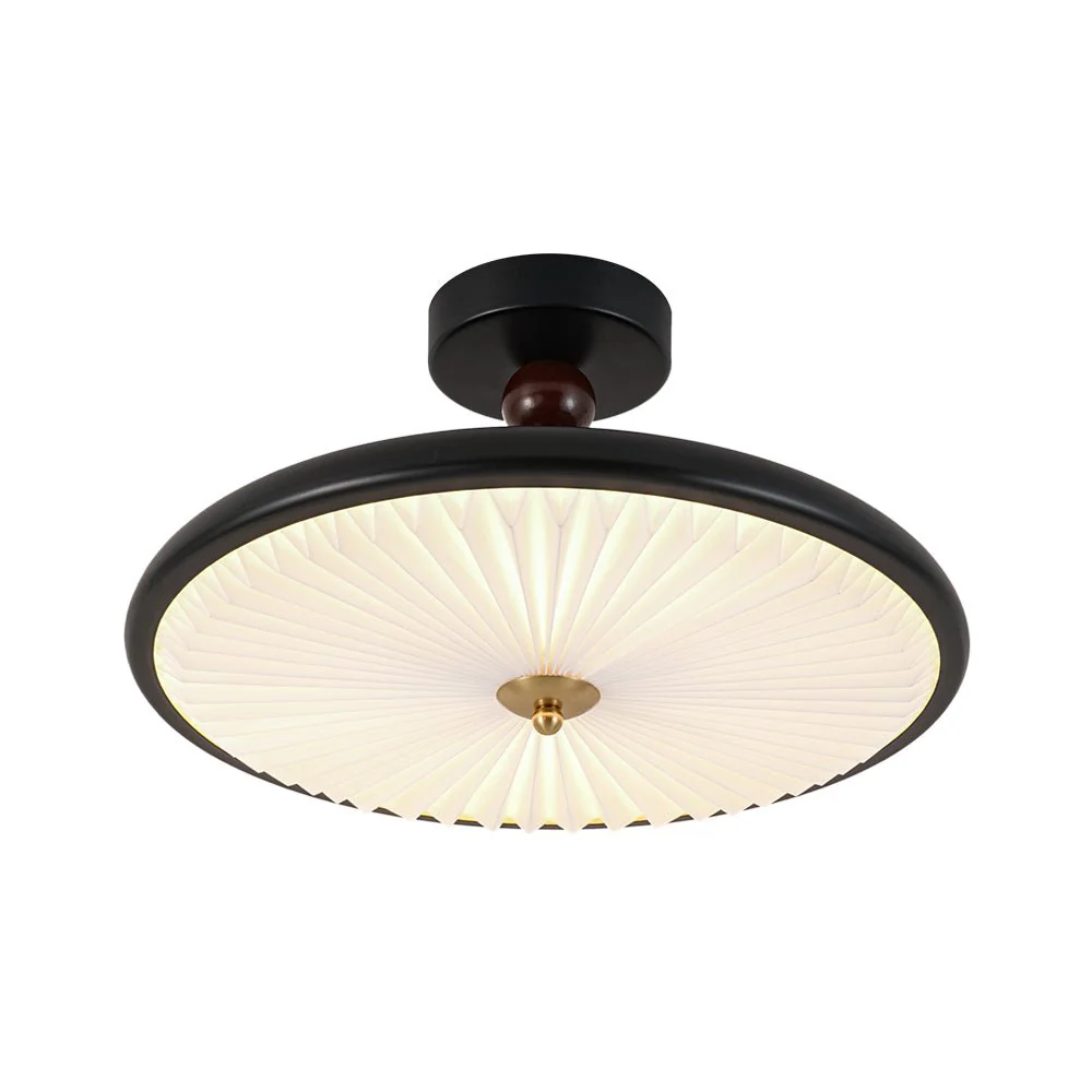 Art Deco Pleated Shade Round Dimmable LED Ceiling Light - Image 6