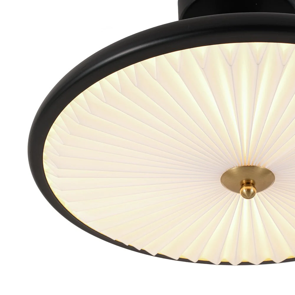 Art Deco Pleated Shade Round Dimmable LED Ceiling Light - Image 7