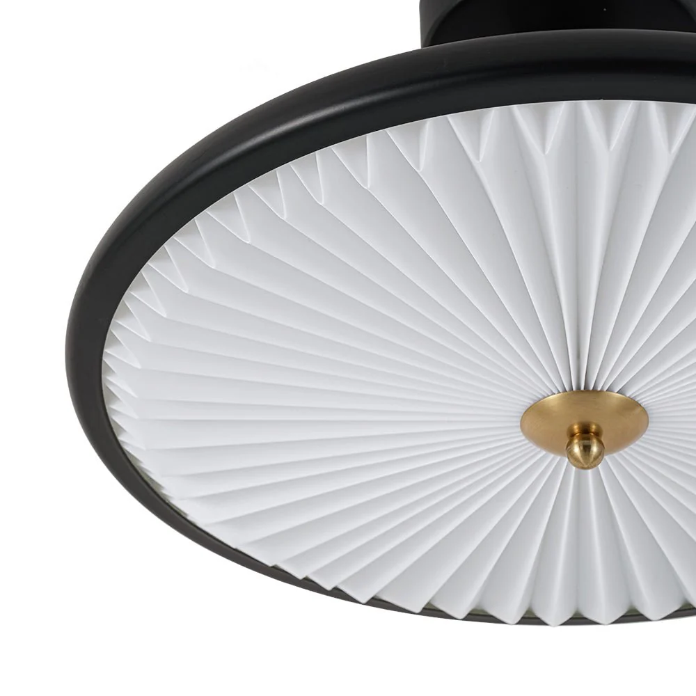 Art Deco Pleated Shade Round Dimmable LED Ceiling Light - Image 8