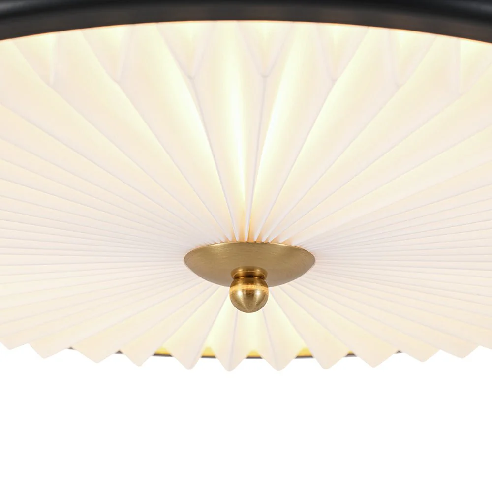 Art Deco Pleated Shade Round Dimmable LED Ceiling Light - Image 9