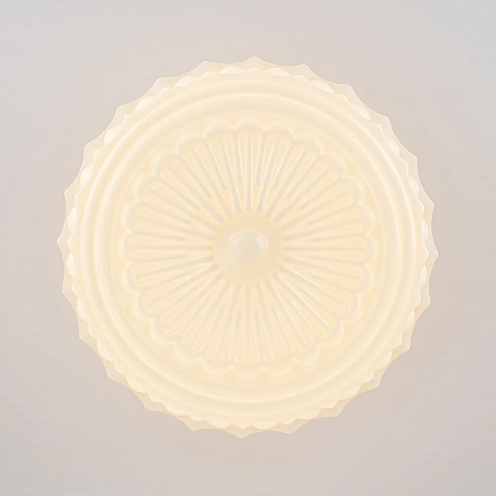 Art Deco Sculptural Milk Glass Schoolhouse LED Ceiling Light - Image 12