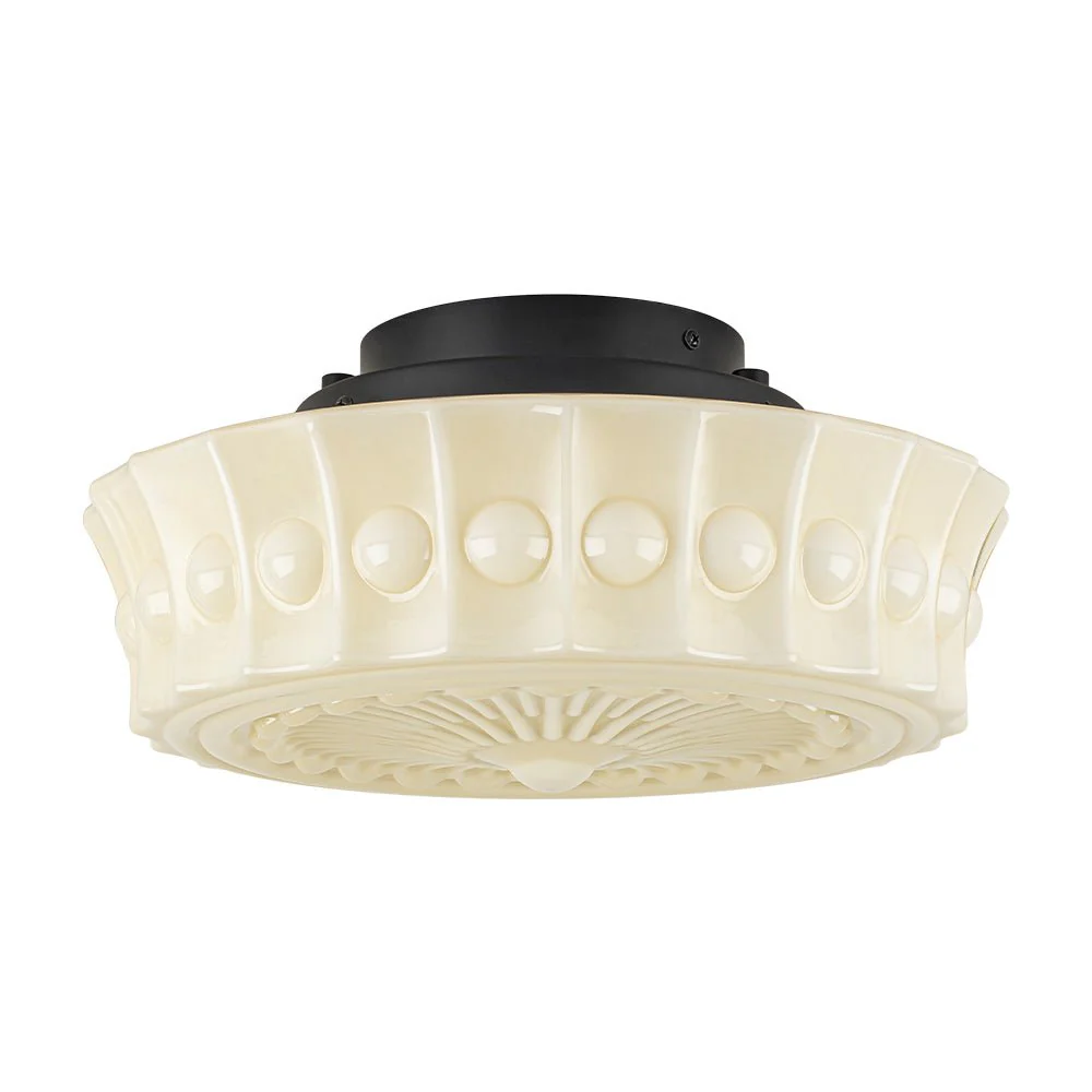 Art Deco Sculptural Milk Glass Schoolhouse LED Ceiling Light - Image 8