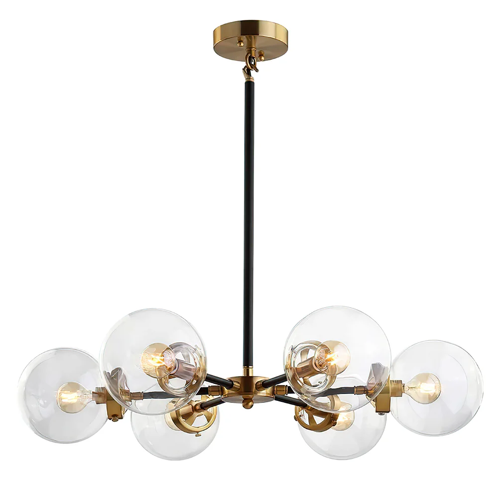Black and Brass Mid-century Sputnik Chandelier - Image 5