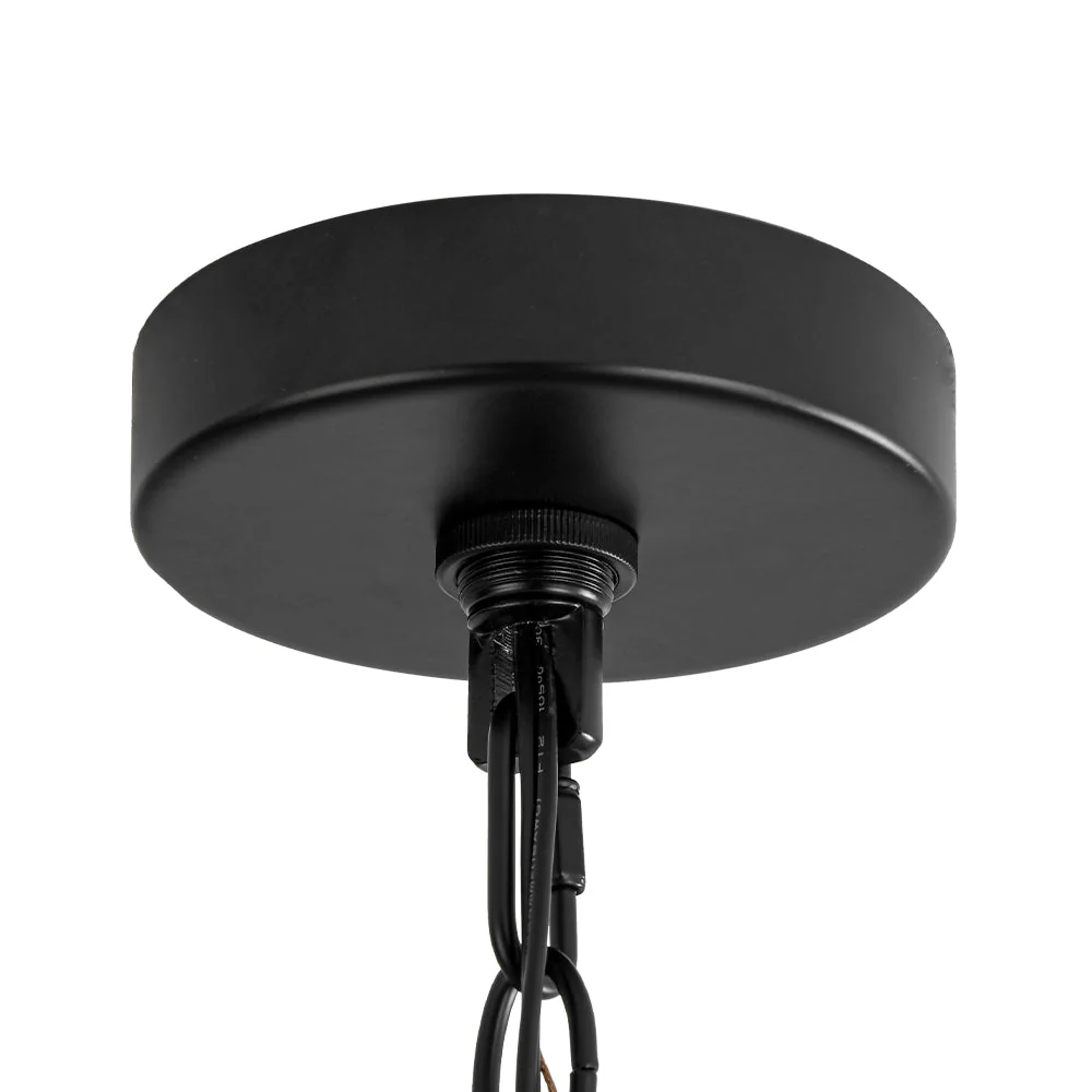 Black Gold Candle Style Leaf Vine Iron Orb Chandelier - Image 14